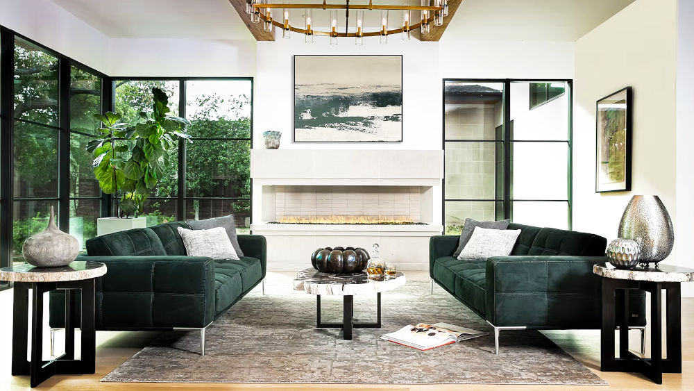 modern living room furniture in a home